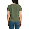 Comfort V Neck Tee For Women Heather Military Green back