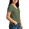 Comfort V Neck Tee For Women Heather Military Green side