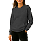 French Terry Pocket Sweatshirt Dark Heather Grey Women-Front
