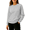 French Terry Pocket Sweatshirt Heather Grey Women-Front