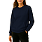 French Terry Pocket Sweatshirt Navy Women-Front