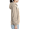 Premium Zipper Hoodie Sand Women-Side