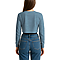 Cropped Long Sleeve Tee Heather Deep Teal