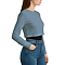 Cropped Long Sleeve Tee Heather Deep Teal