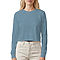 Cropped Long Sleeve Tee Heather Deep Teal