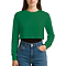 Cropped Long Sleeve Tee Heather Military Green