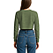 Cropped Long Sleeve Tee Heather Military Green