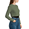 Cropped Long Sleeve Tee Heather Military Green