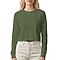 Cropped Long Sleeve Tee Heather Military Green