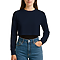 Cropped Long Sleeve Tee Navy