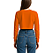 Cropped Long Sleeve Tee Safety Orange