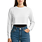 Cropped Long Sleeve Tee White