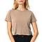 Short Sleeve Cropped Tee Camel