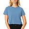 Short Sleeve Cropped Tee Heather Columbia Blue