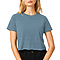Short Sleeve Cropped Tee Heather Deep Teal