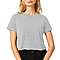 Short Sleeve Cropped Tee Heather Grey