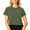 Short Sleeve Cropped Tee Heather Military Green