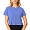 Short Sleeve Cropped Tee Heather True Royal swatch