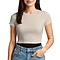 Short Sleeve Cropped Tee Sand