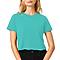 Short Sleeve Cropped Tee Teal