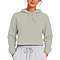 Fleece Pullover Cropped Hoodie Ash