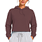 Fleece Pullover Cropped Hoodie Brown