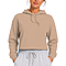 Fleece Pullover Cropped Hoodie Camel