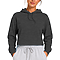 Fleece Pullover Cropped Hoodie Dark Heather Grey