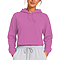 Fleece Pullover Cropped Hoodie Hot Pink