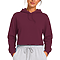 Fleece Pullover Cropped Hoodie Maroon