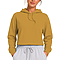 Fleece Pullover Cropped Hoodie Mustard