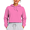 Fleece Pullover Cropped Hoodie Neon Pink