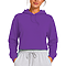 Fleece Pullover Cropped Hoodie Purple