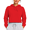 Fleece Pullover Cropped Hoodie True Red