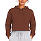 Fleece Pullover Cropped Hoodie Texas Orange