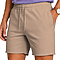 Fleece Raw Edge Shorts Camel