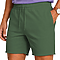 Fleece Raw Edge Shorts Forest Green