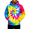 Tie Dye Hoodie Blue Neon Spiral